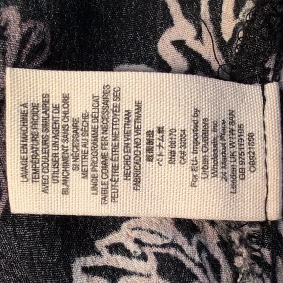 Free People‎ Hawaii Black Floral Mini Dress Size XS - Picture 7 of 12